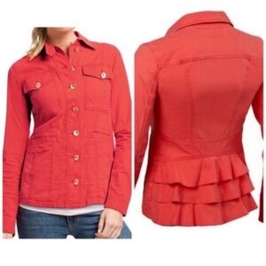 CAbi Taylor Utility Ruffle Back Jacket M